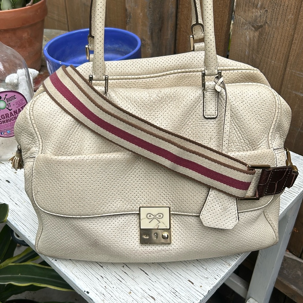 Anya Hindmarch leather handbag with crossbody strap